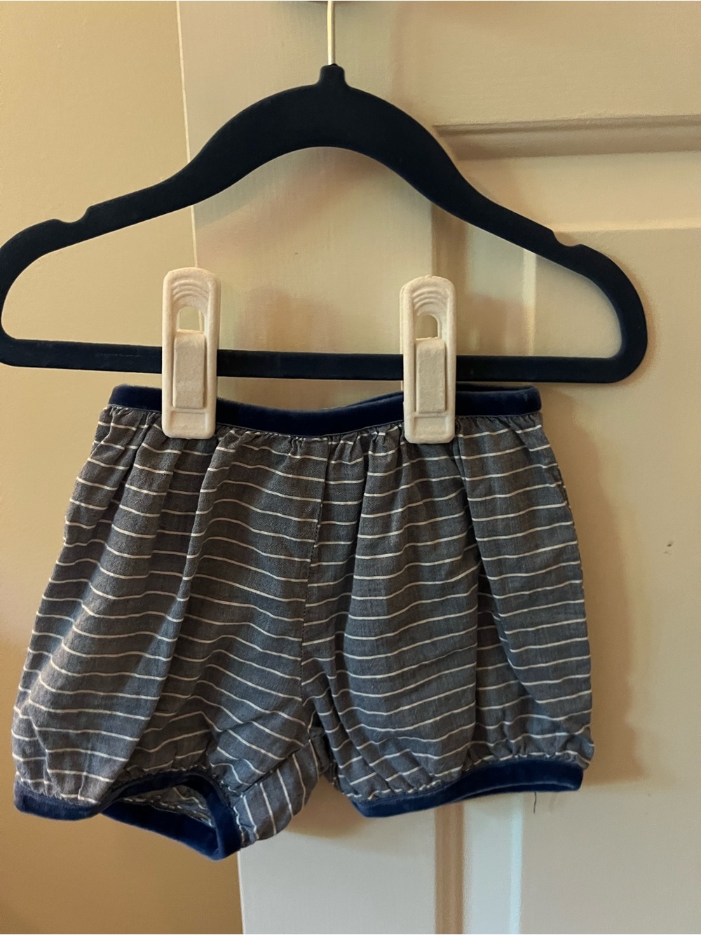 Oso & Me Striped Elastic-Waist Shorts in Blue and White